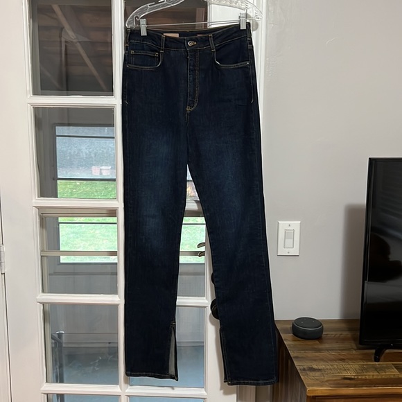 Anthropologie NWOT Pilcro Split Straight Jeans Dark Wash 29 - Picture 5 of 5